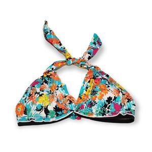 Ocean Avenue Swimwear Multi Colored Floral Padded Bikini Swim Top Adjustable Tie